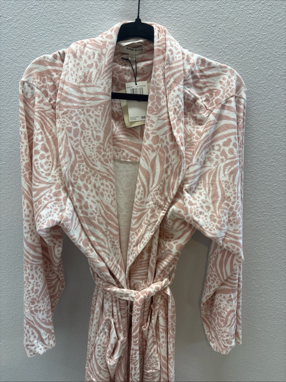 Anne Klein L/XL Pink and White Robe NWT